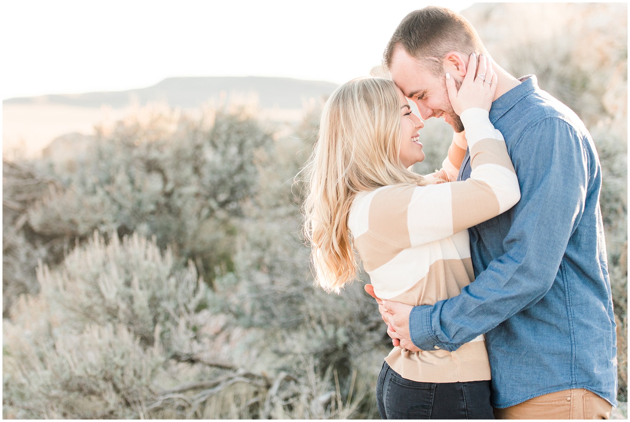 Antelope Island Spring Engagement Session. Jessie and Dallin Photography