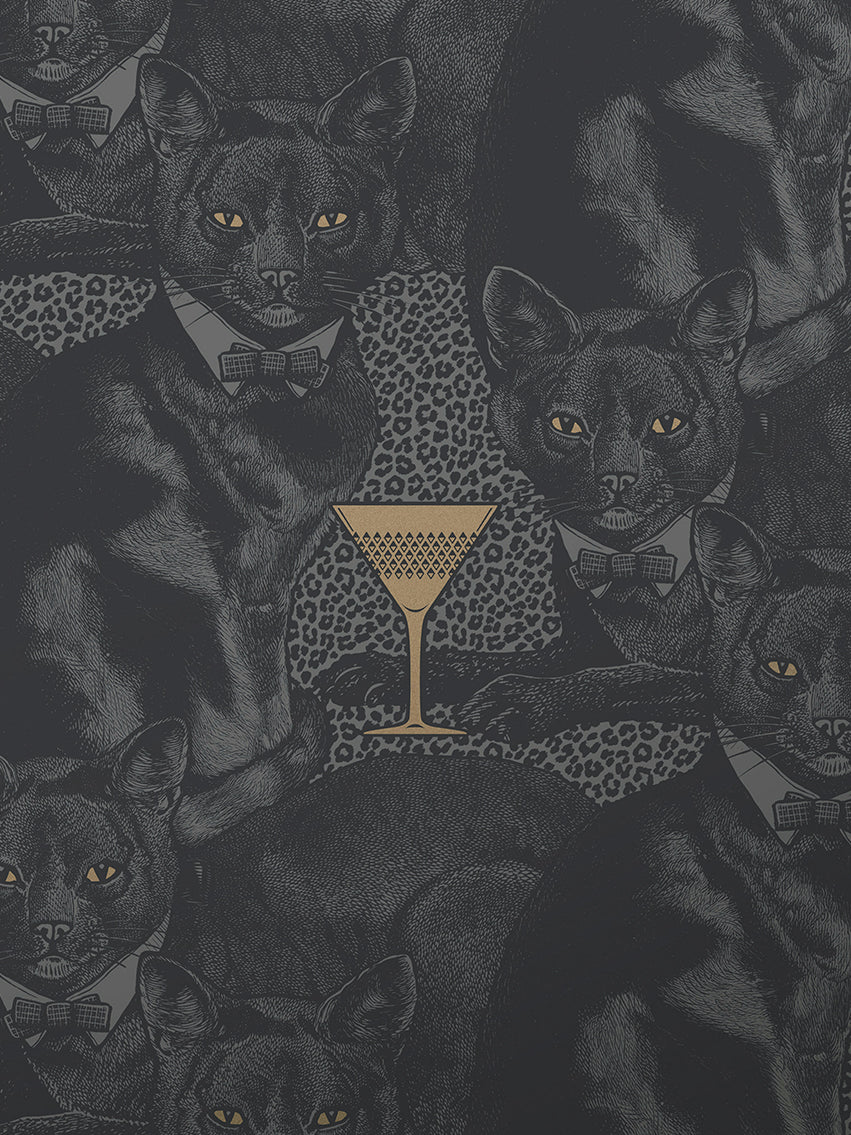 Cat Titude 'Savage Shade' Metallic Wallpaper