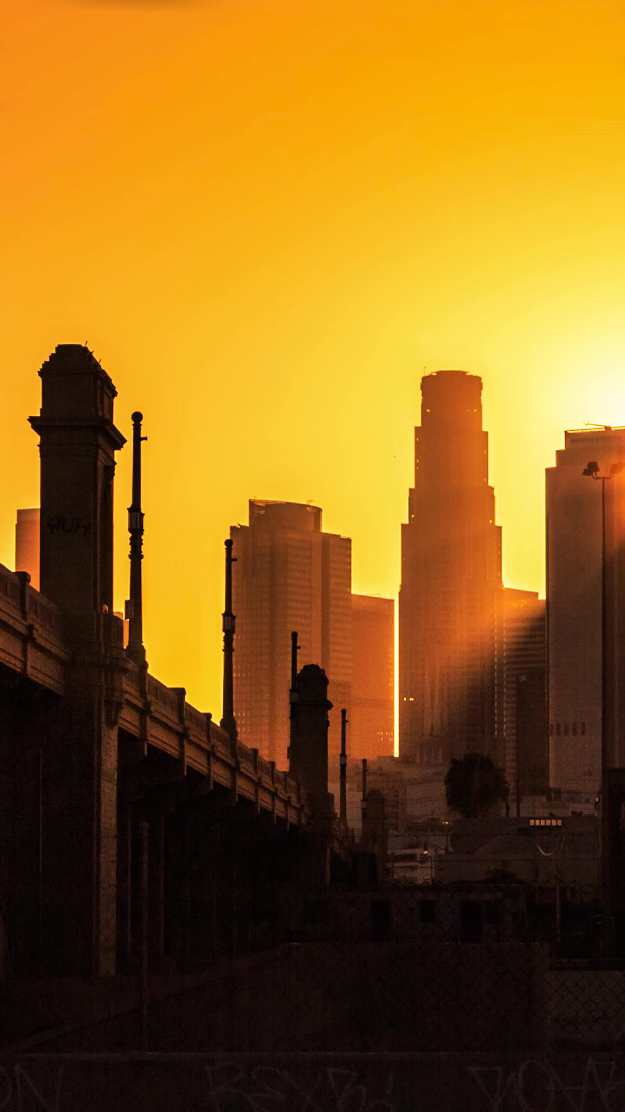 Los Angeles City Sunset Wallpaper for iPhone Pro Max, X, 6