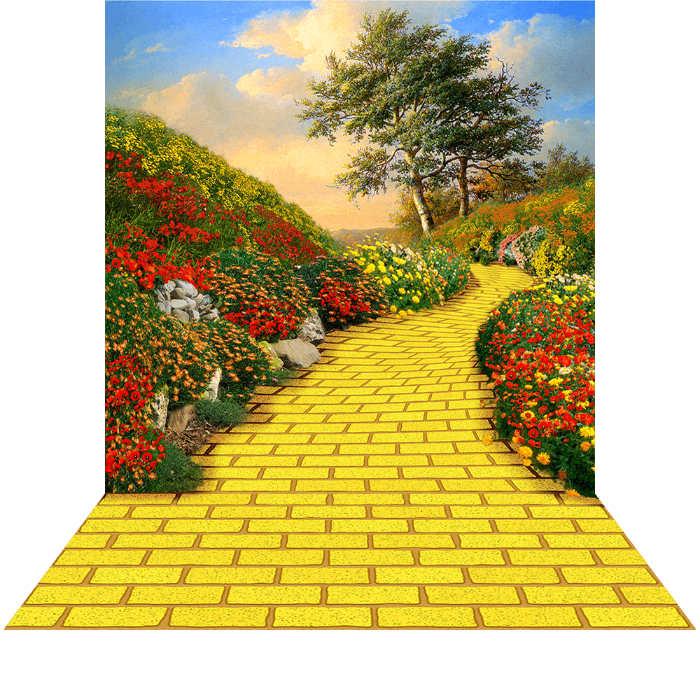yellow brick road photo backdrop. Wizard of oz, Yellow brick road, Wizard of oz decor