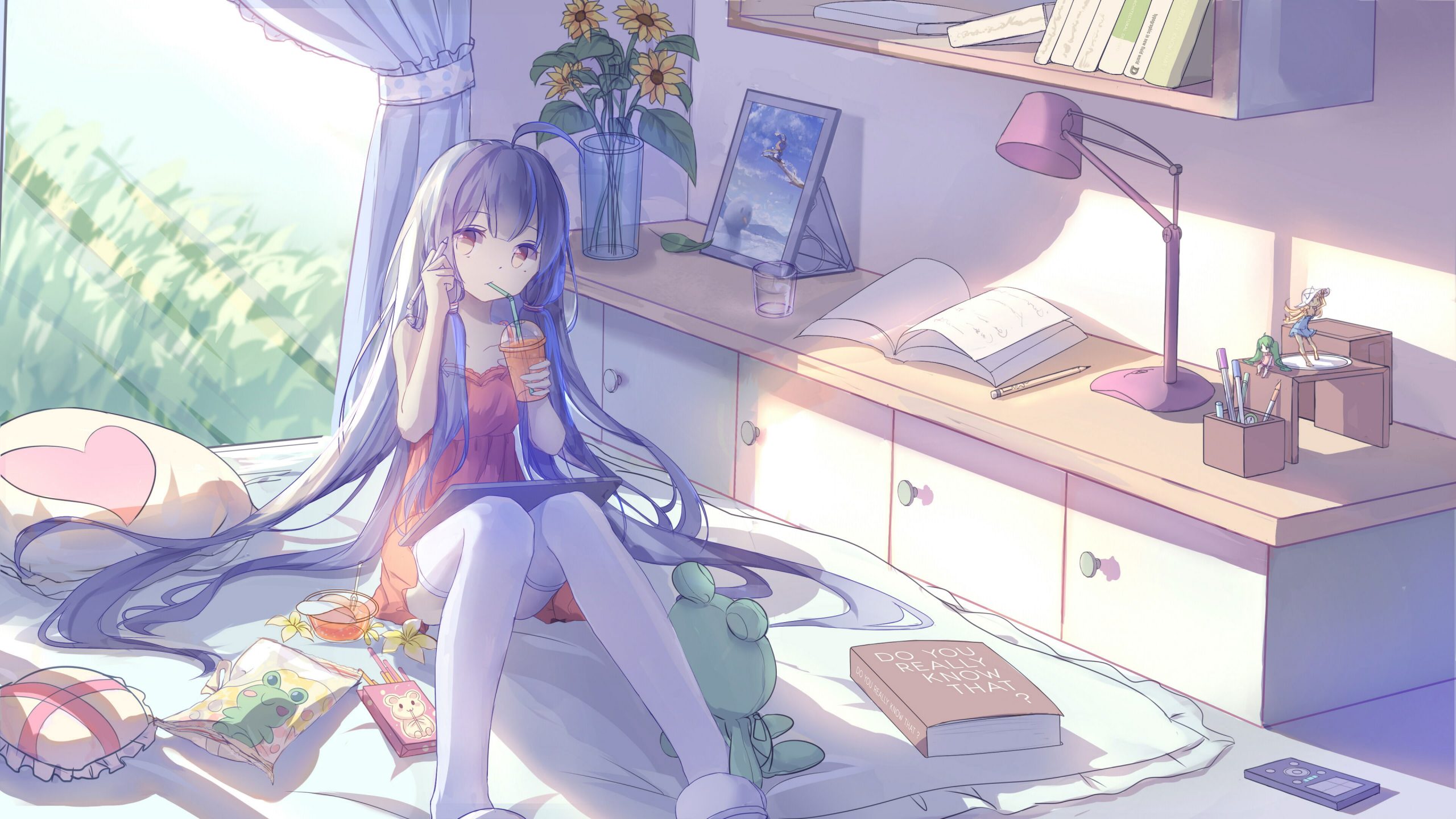 Wallpaper Anime, Anime Girls, Room, Interior, Legs • Wallpaper For You