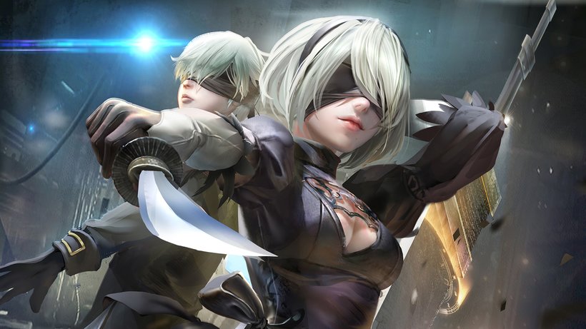 YoRHa 2B and 9S NieR: Automata 4K