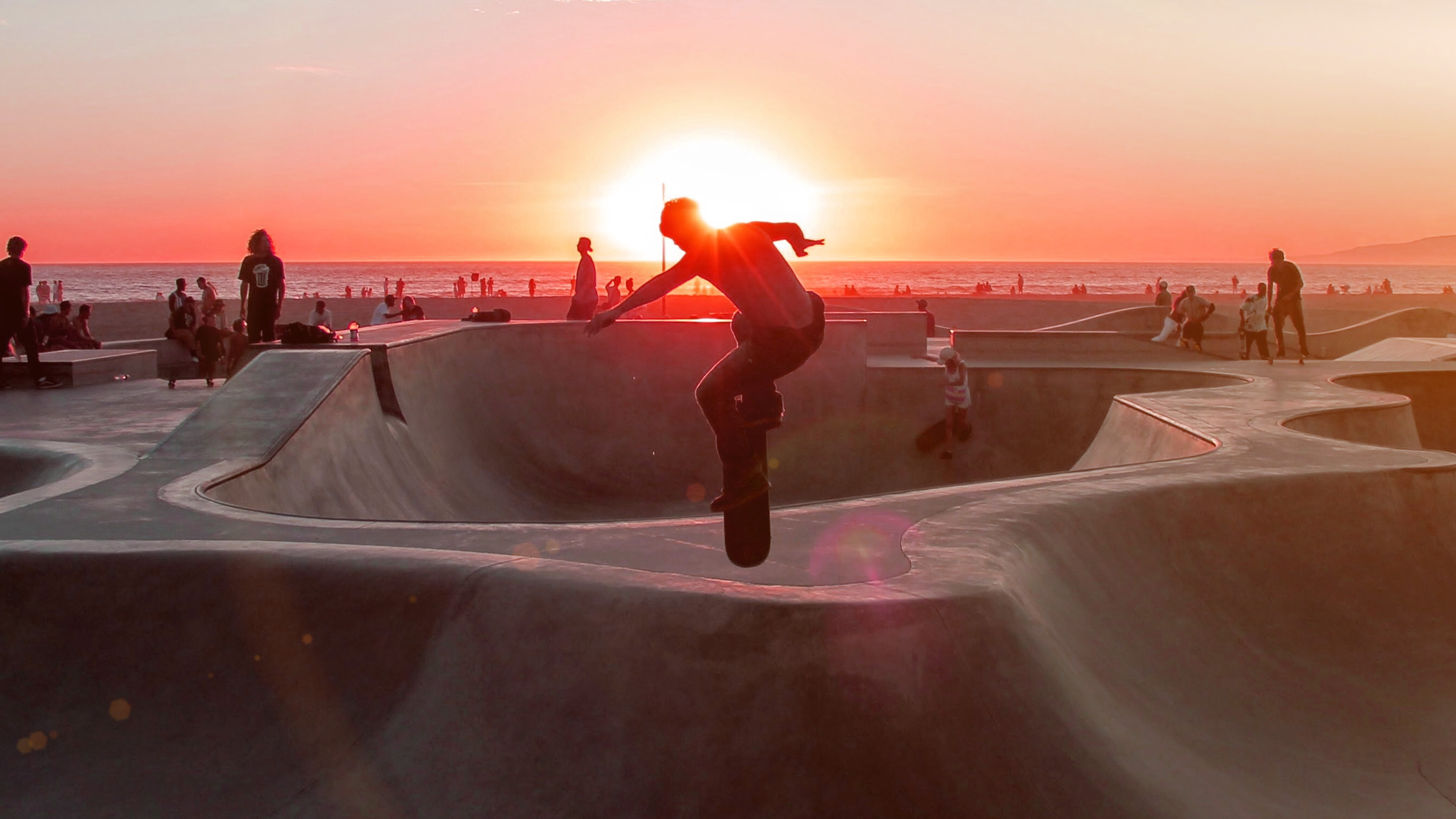 wallpaper for desktop, laptop. skateboard extreme sports summer flare red