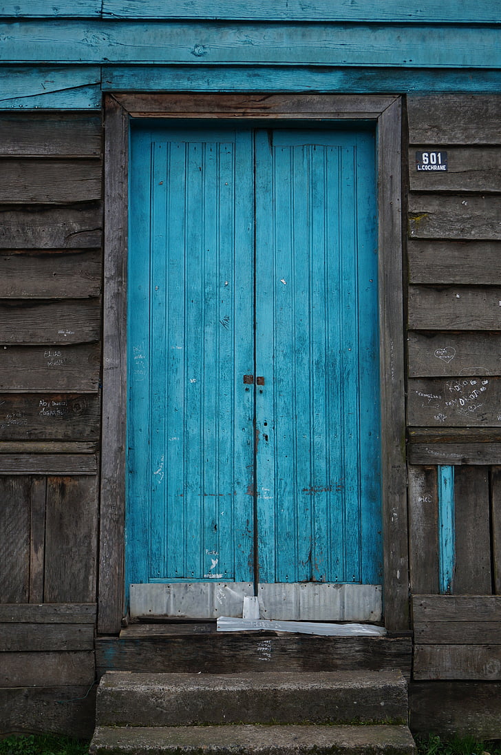 Royalty Free Photo: Photo Of Closed Teal Door