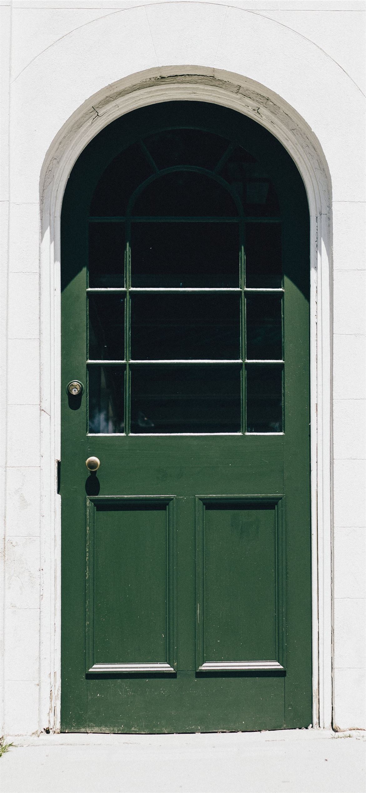 green wooden storm glass door close iPhone 12 Wallpaper Free Download