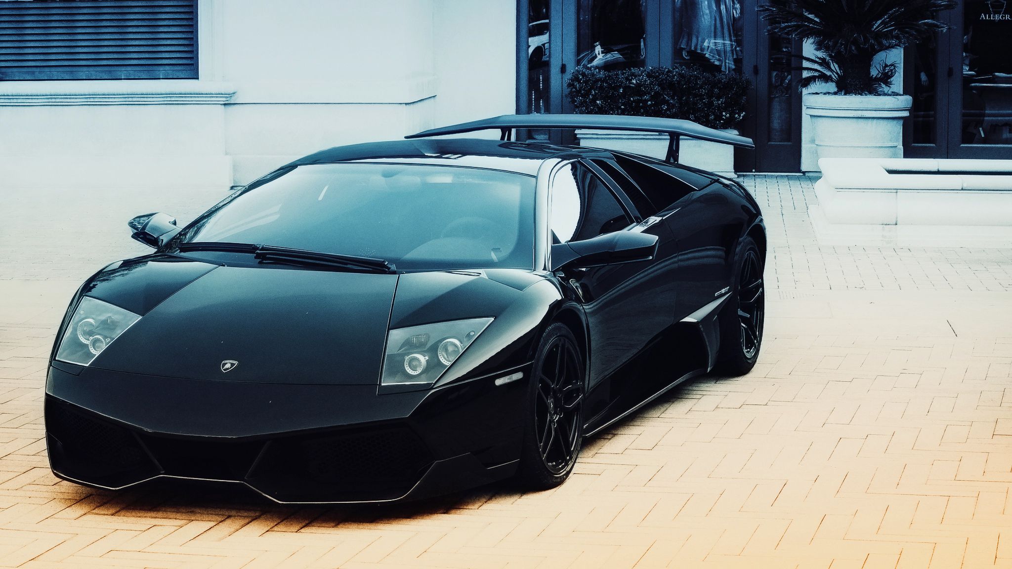 Download Wallpaper 2048x1152 Lamborghini, Murcielago, Lp670 4 Sv, Black, Mursielago Ultrawide Monitor HD Background