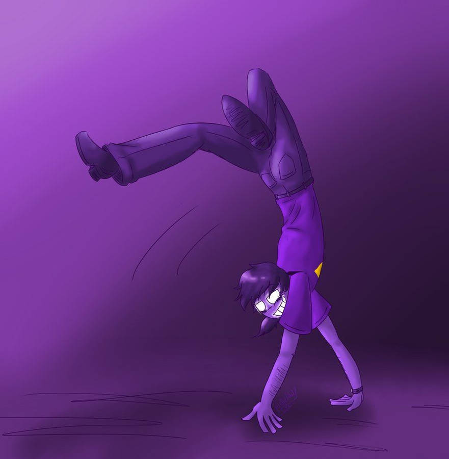 Download Purple Guy Doing Handstand Wallpaper