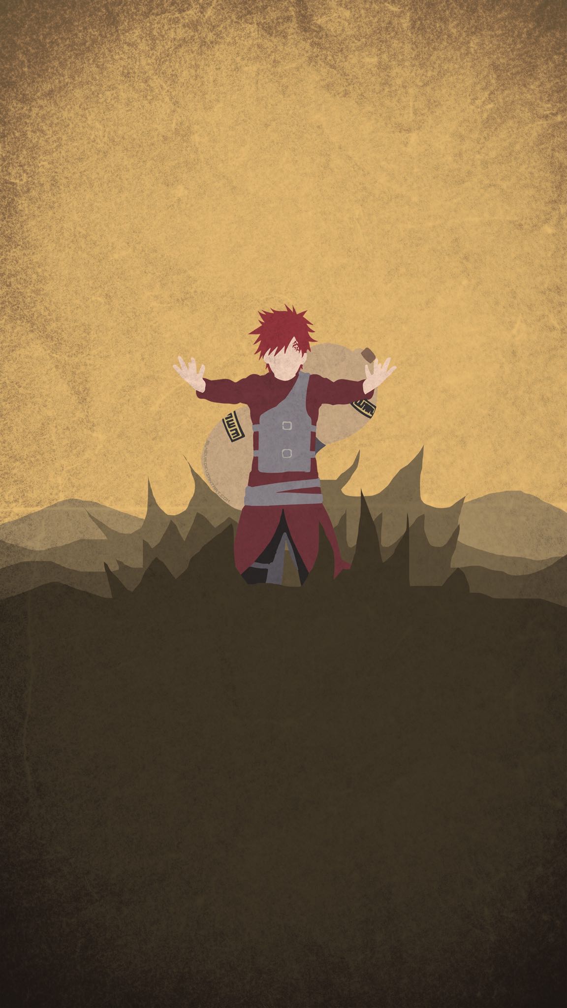 4K Gaara Minimal Mobile Wallpaper
