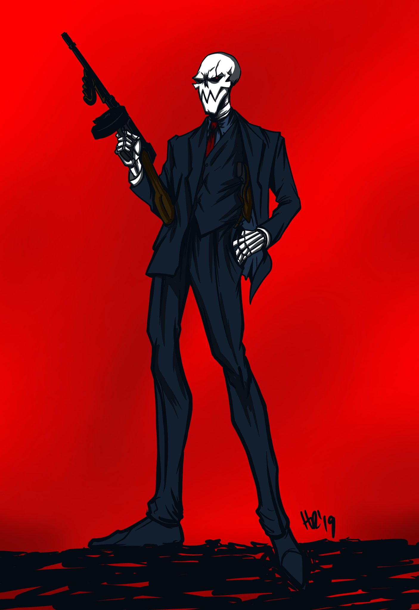 Hugo R. doodle Papyrus over some gangster pic i found online. #Undertale #papyrus #mafiatale