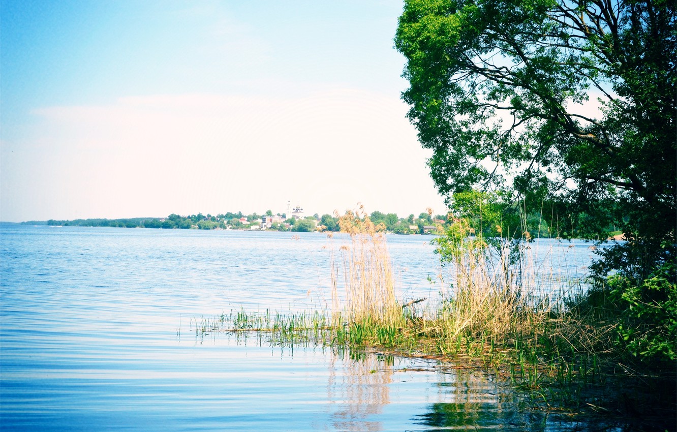 Wallpaper the sky, nature, river, Russia, Volga image for desktop, section пейзажи