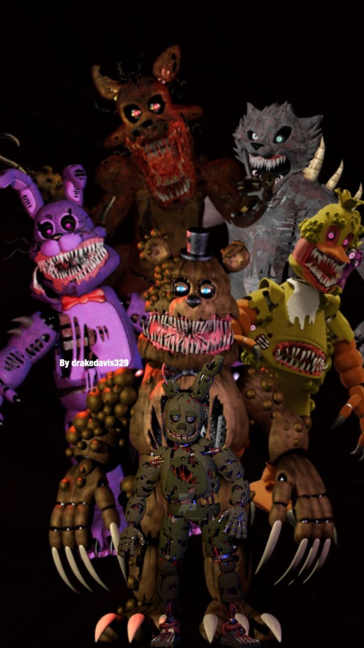 FNAF the Twisted ones by drakedavis329 You look at all twisted animatronics but there is springtrap .. Wallpaper de terror, Desenhos de anime, Games de terror