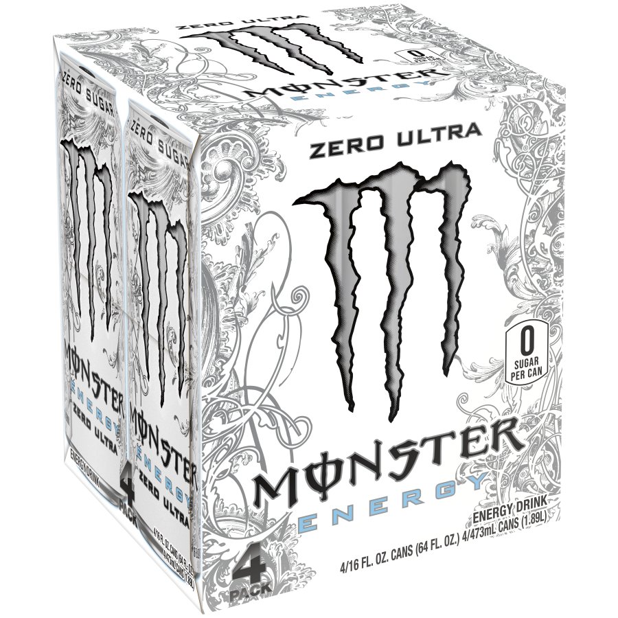 Monster Energy Zero Ultra, Sugar Free Energy Drink, 16 Oz. Cans Sports & Energy Drinks At H E B