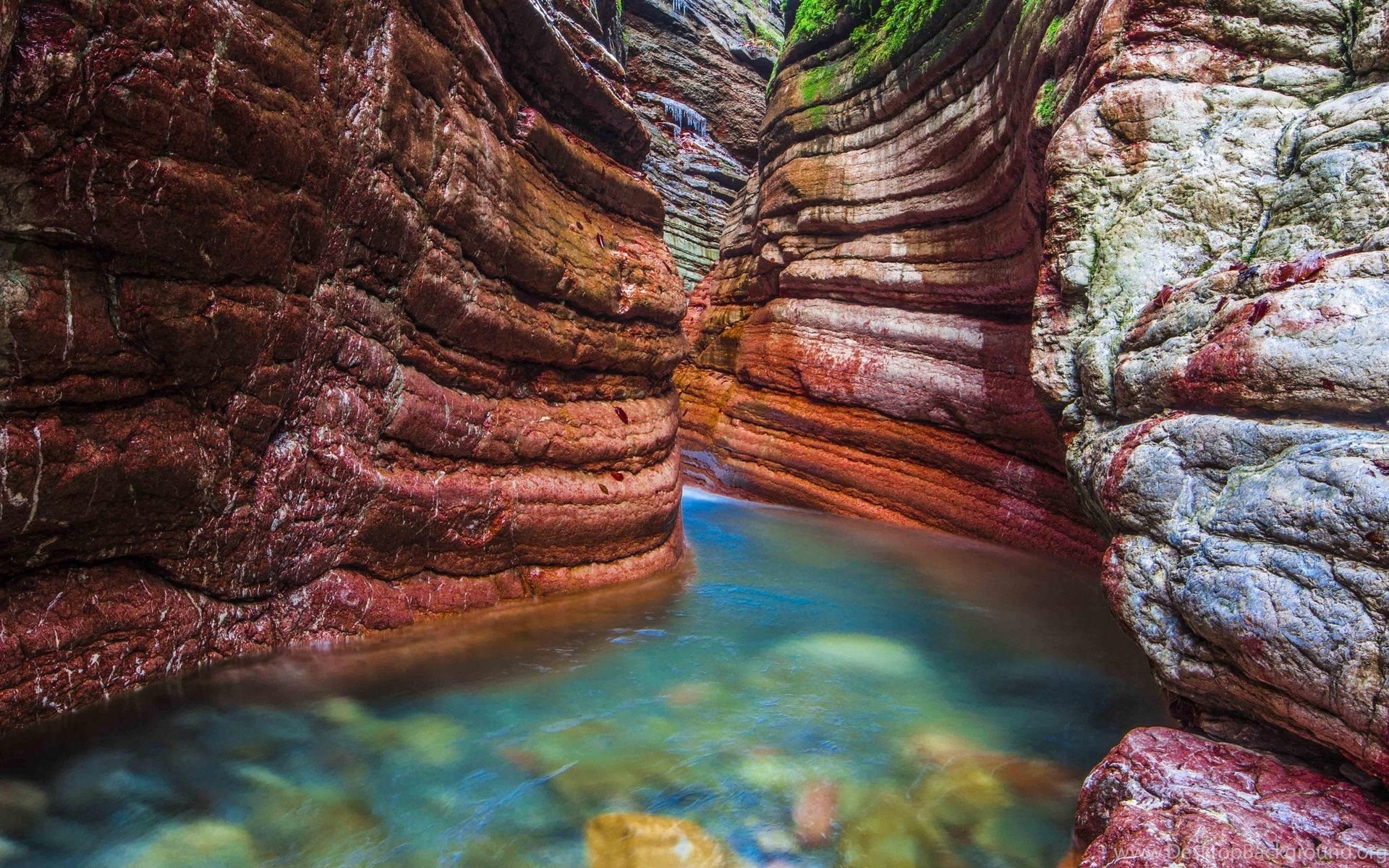Landscape, River, Canyon, Austria, Erosion, Geology, Colorful. Desktop Background