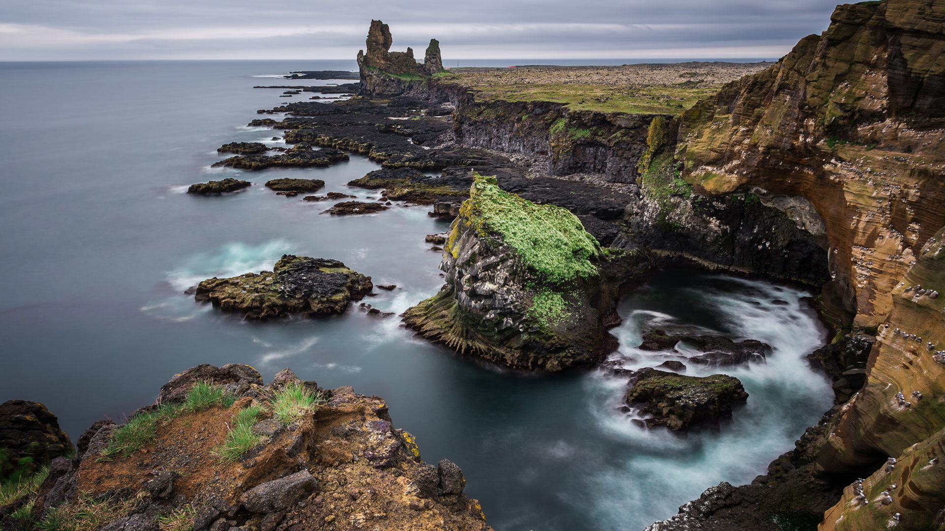 Erosion Beautiful Coastal Landscape In Iceland