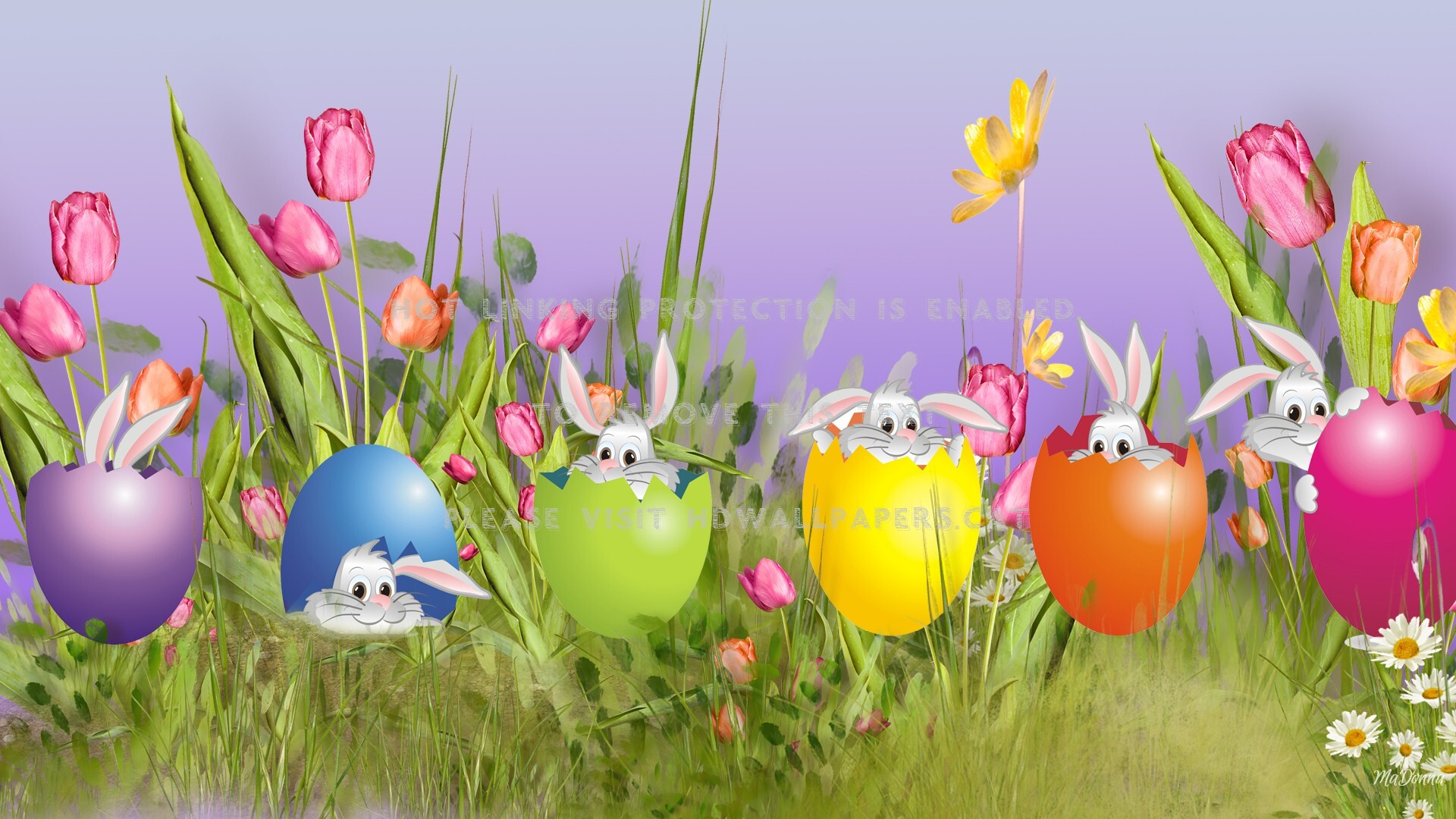 easter bunny eggs rabbit lavender whimsical