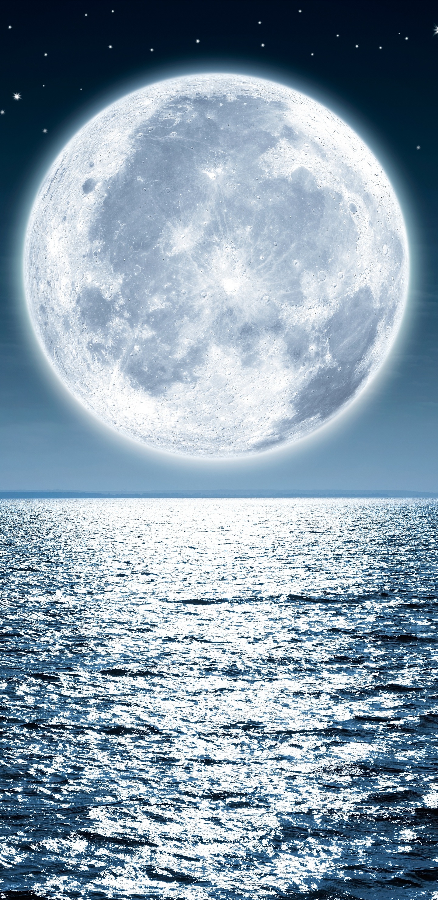 Moon Sea Night 5k Samsung Galaxy Note 9, 8, S9, S8, SQHD HD 4k Wallpaper, Image, Background, Photo and Picture