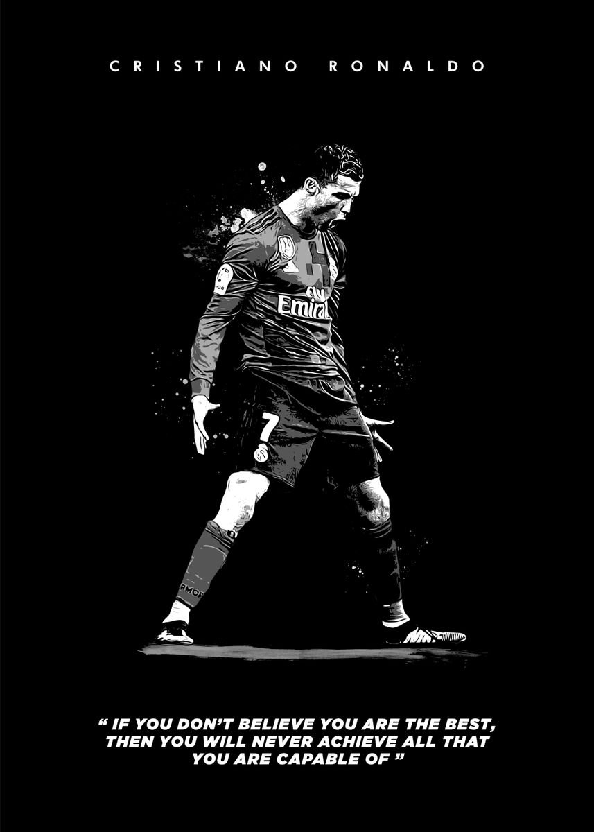 Cristiano Ronaldo Quotes' Poster by Trending Displate Posters