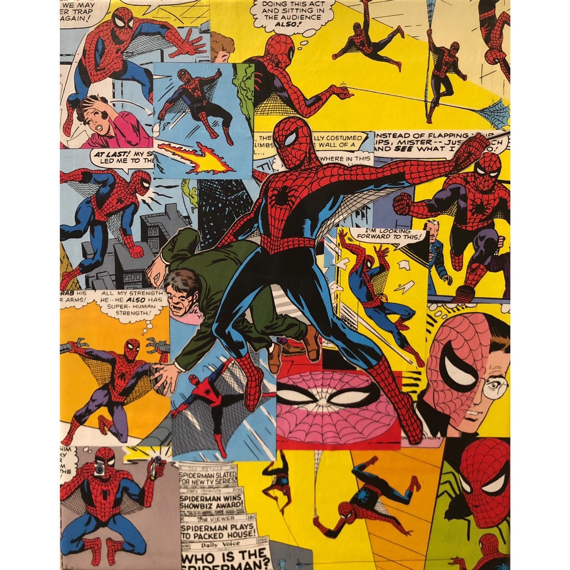 Spiderman Comic Collage Canvas8in X10in
