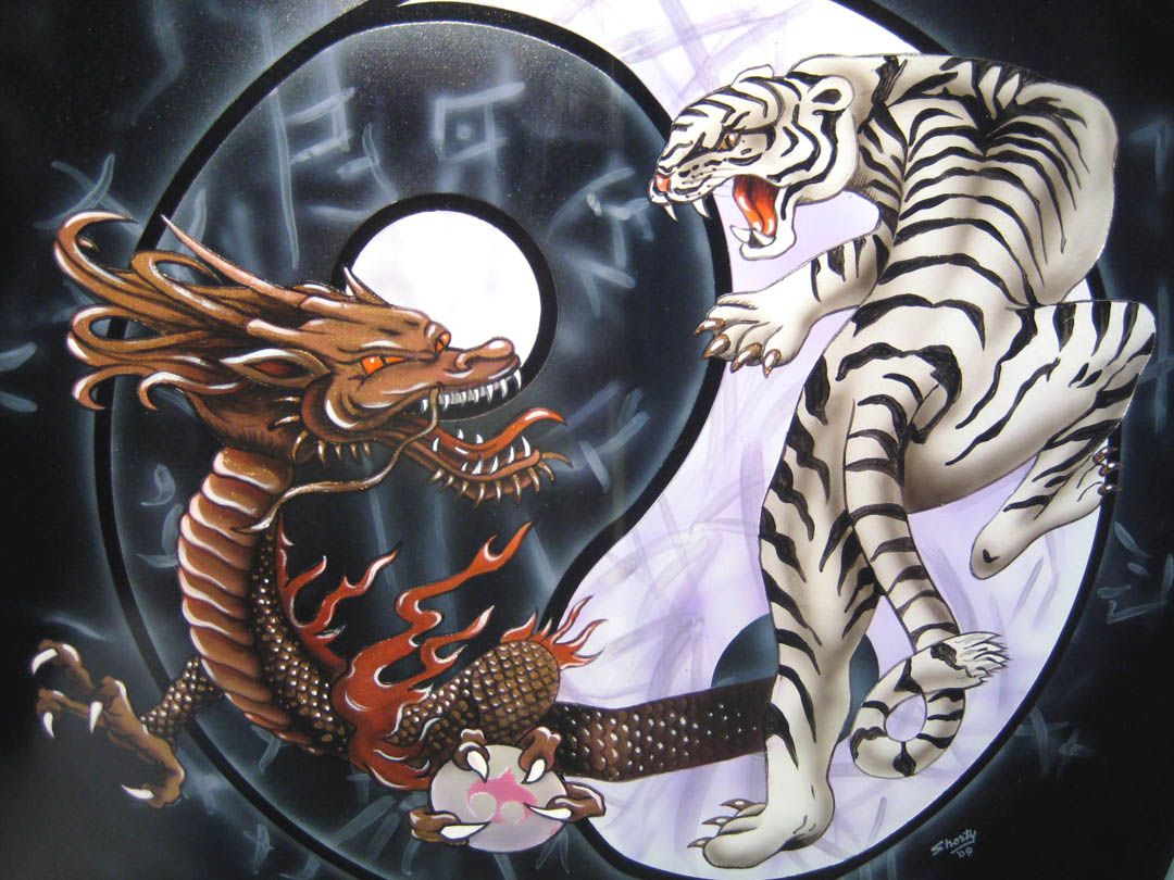 YIN- (1080×810). Oriental art, Tiger image, Dragon