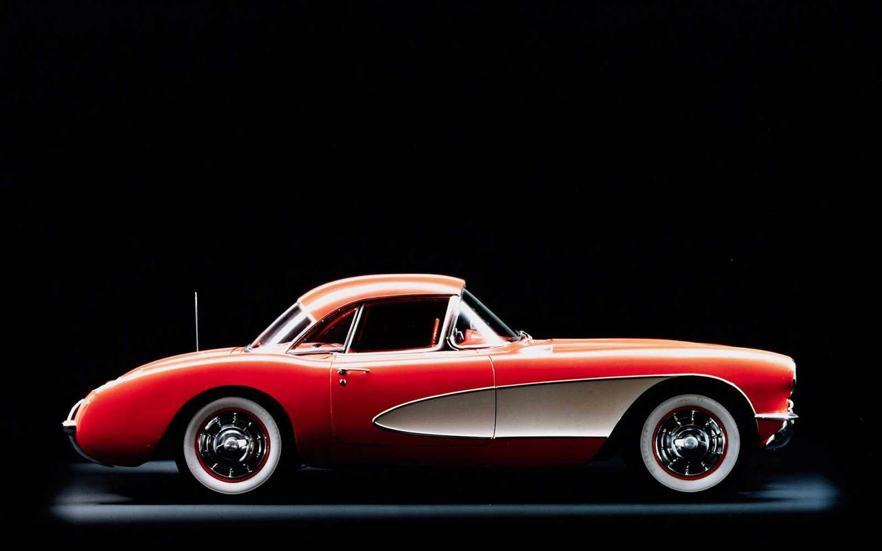 Chevrolet Corvette C1 1953 Red White Stripe Wallpaper Corvette 1953 Г