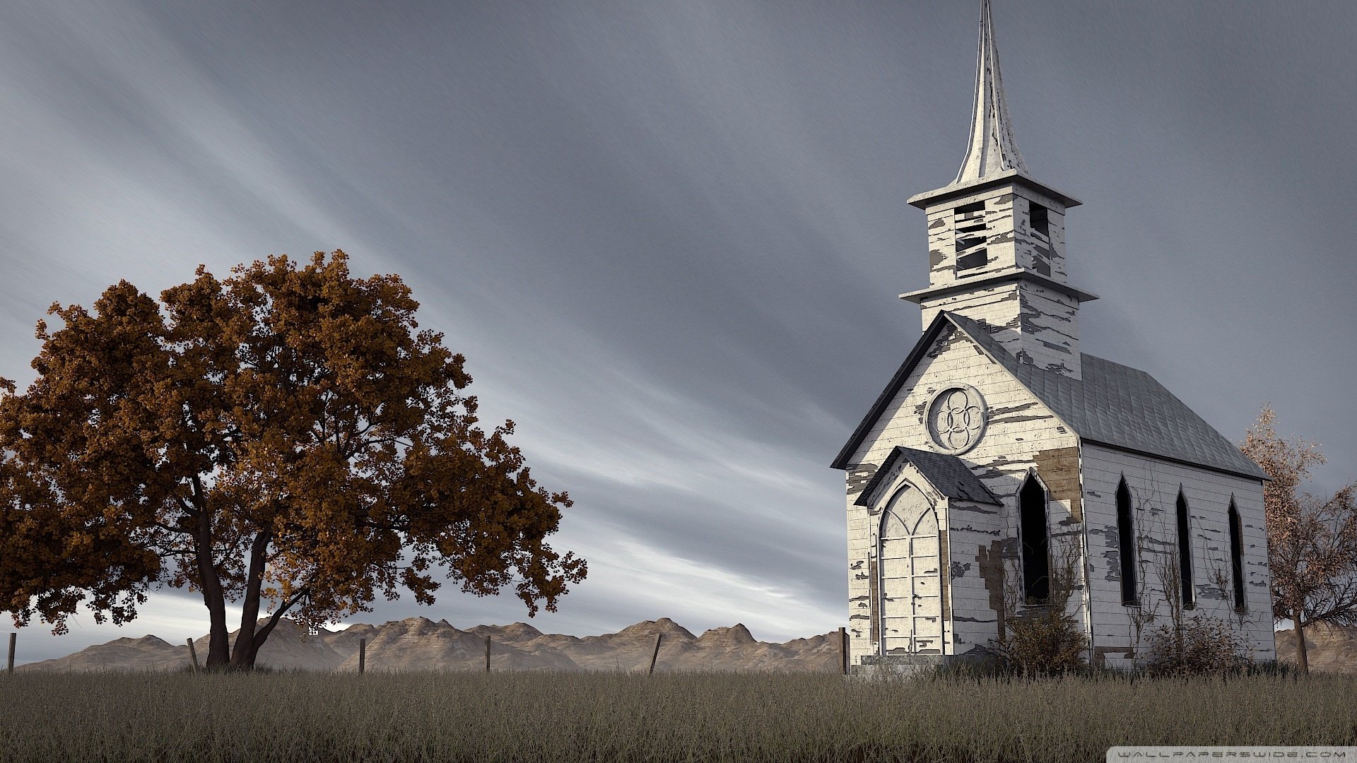 Old Country Church Background