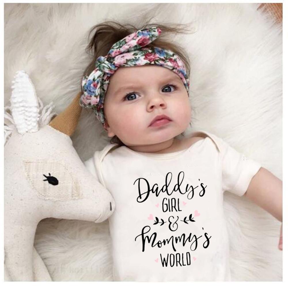 Discount Daddys Girl Mommys World Baby Girl Clothes White Cotton Newborn Bodysuit Cute Short Sleeve Baby Body Suit Baby Girl Onesie Top Jumpsuits Online Shop