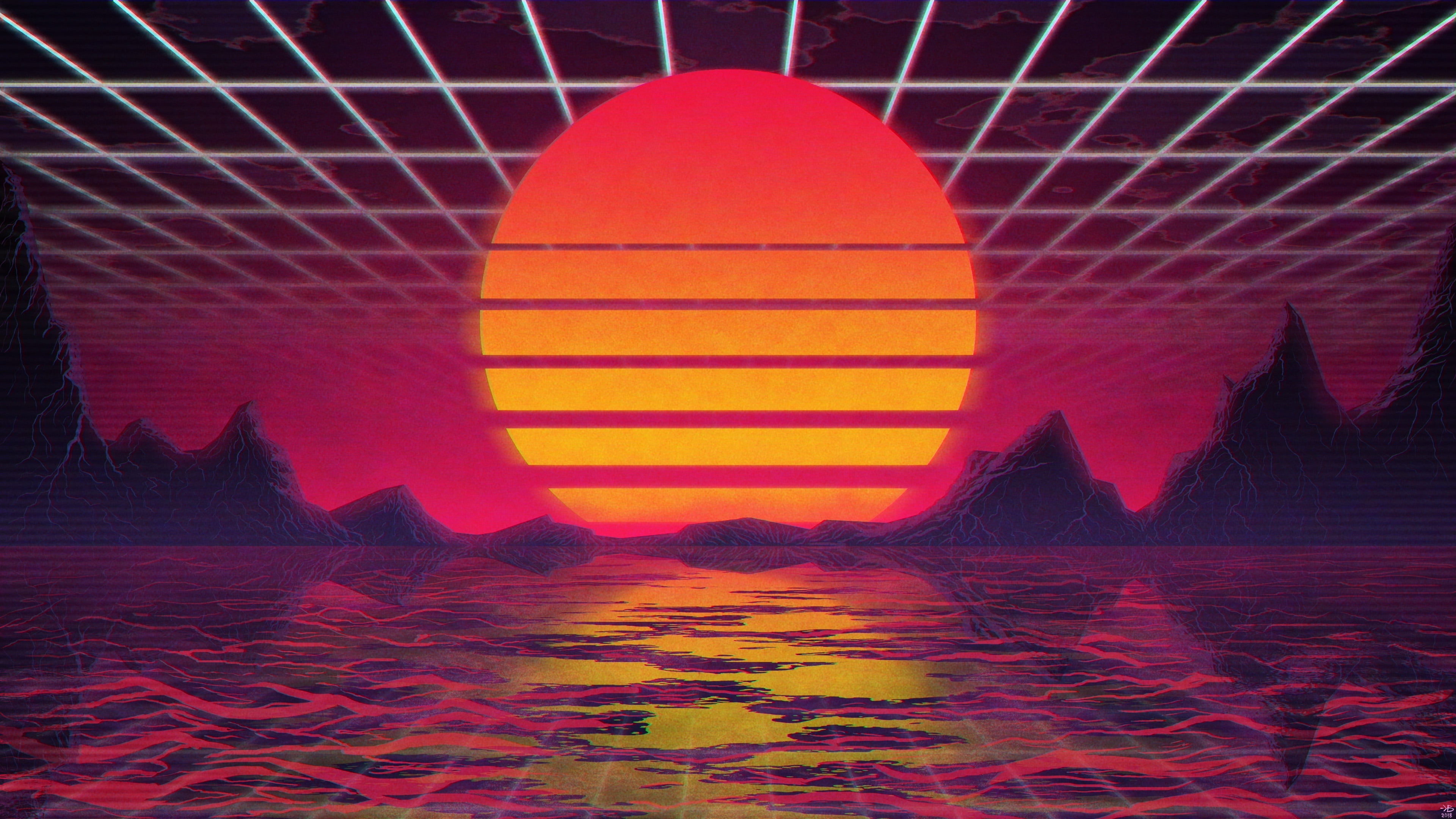 Retro Sunset Wallpaper