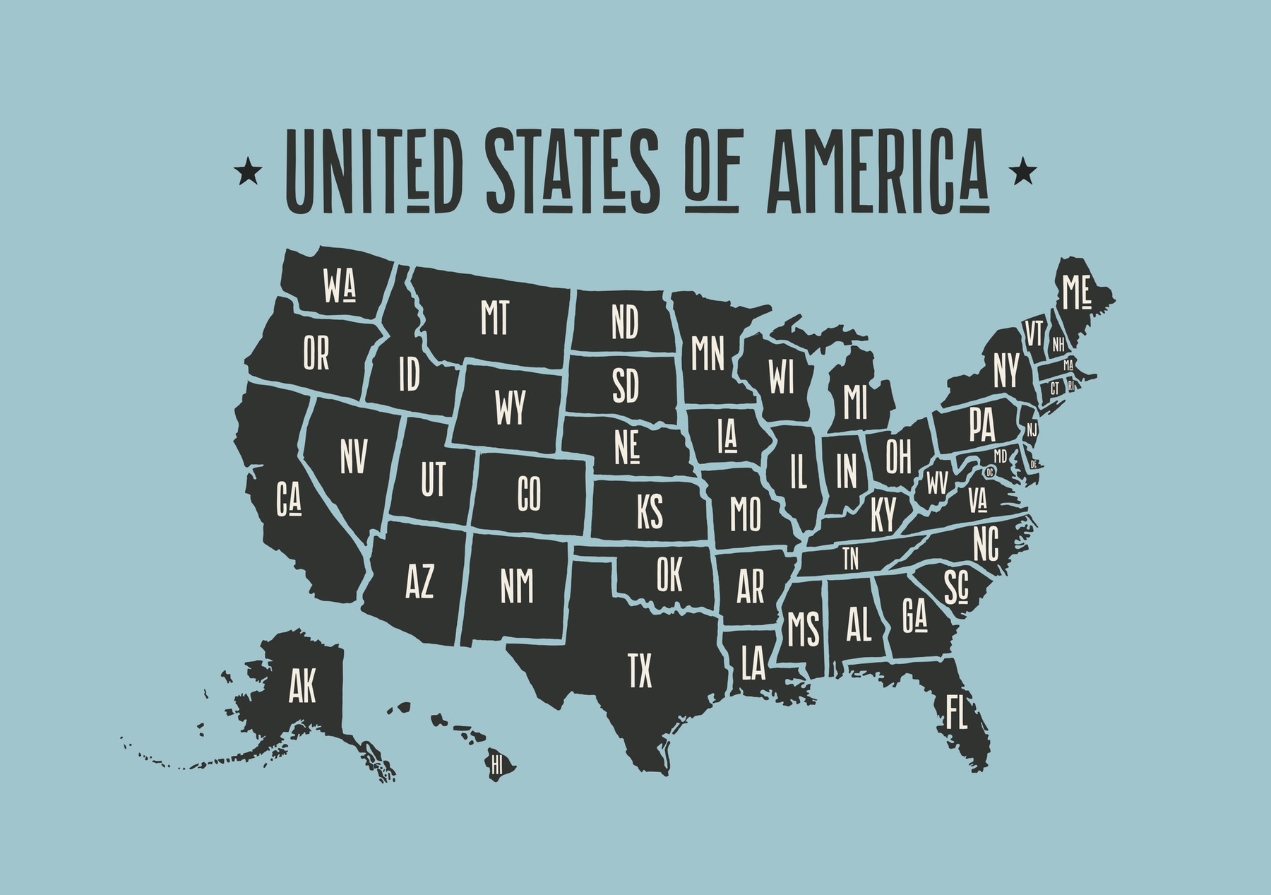 Buy USA map wallpaper US shipping at Happywall.com