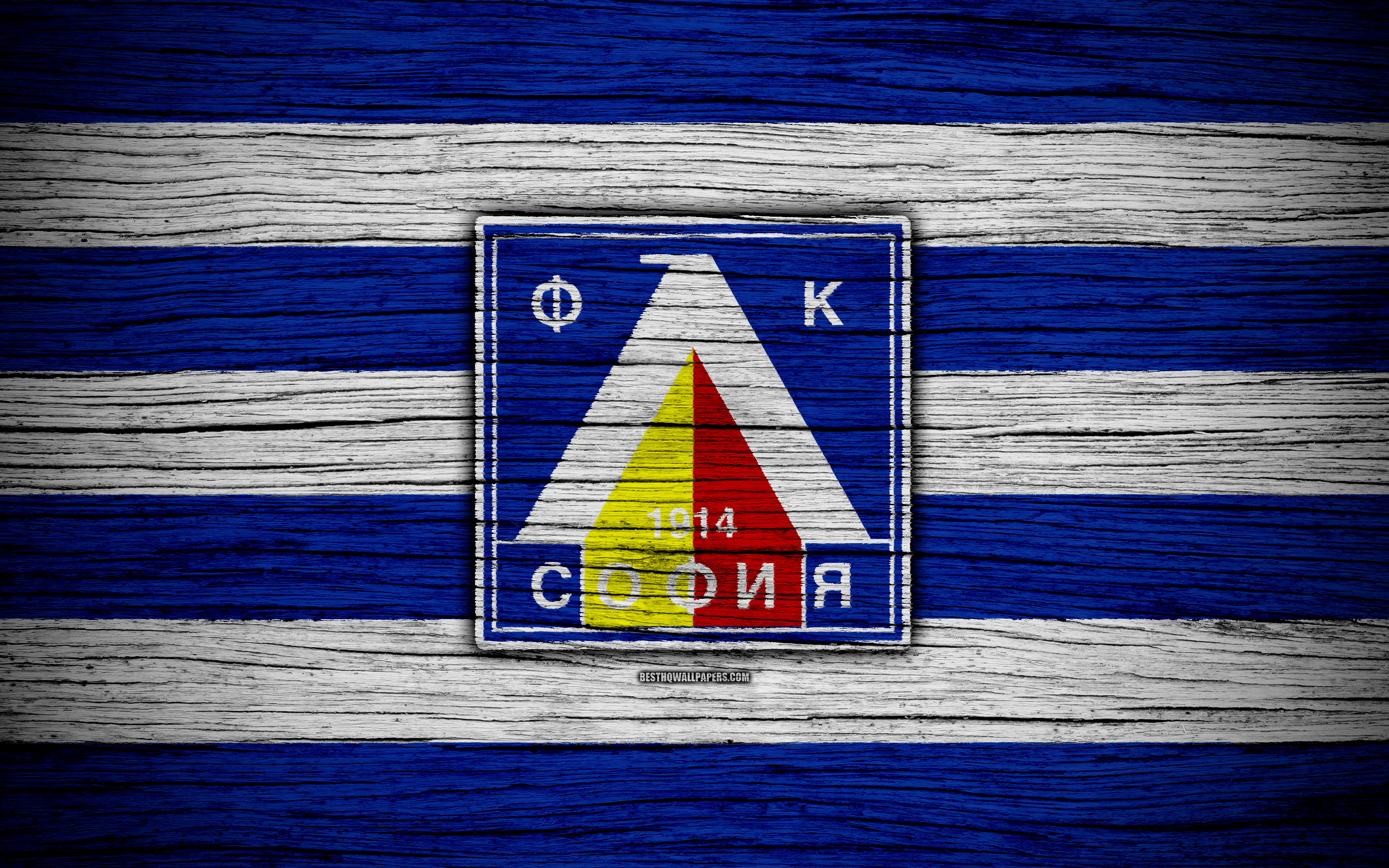 Download wallpaper Levski FC, 4k, Parva Liga, soccer, football, Bulgaria, PFC Levski Sofia, logo, wooden texture, football club, FC Levski for desktop with resolution 3840x2400. High Quality HD picture wallpaper
