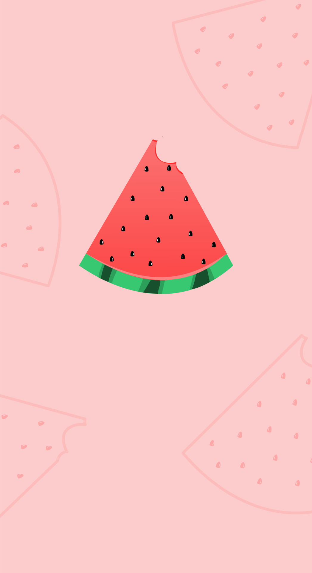 Summer vector illustration in flat style with design watermelon berry icon. Aesthetic and natural fruit background. Banner for mobile phone screen saver theme, lock screen and wallpaper. Vector Art