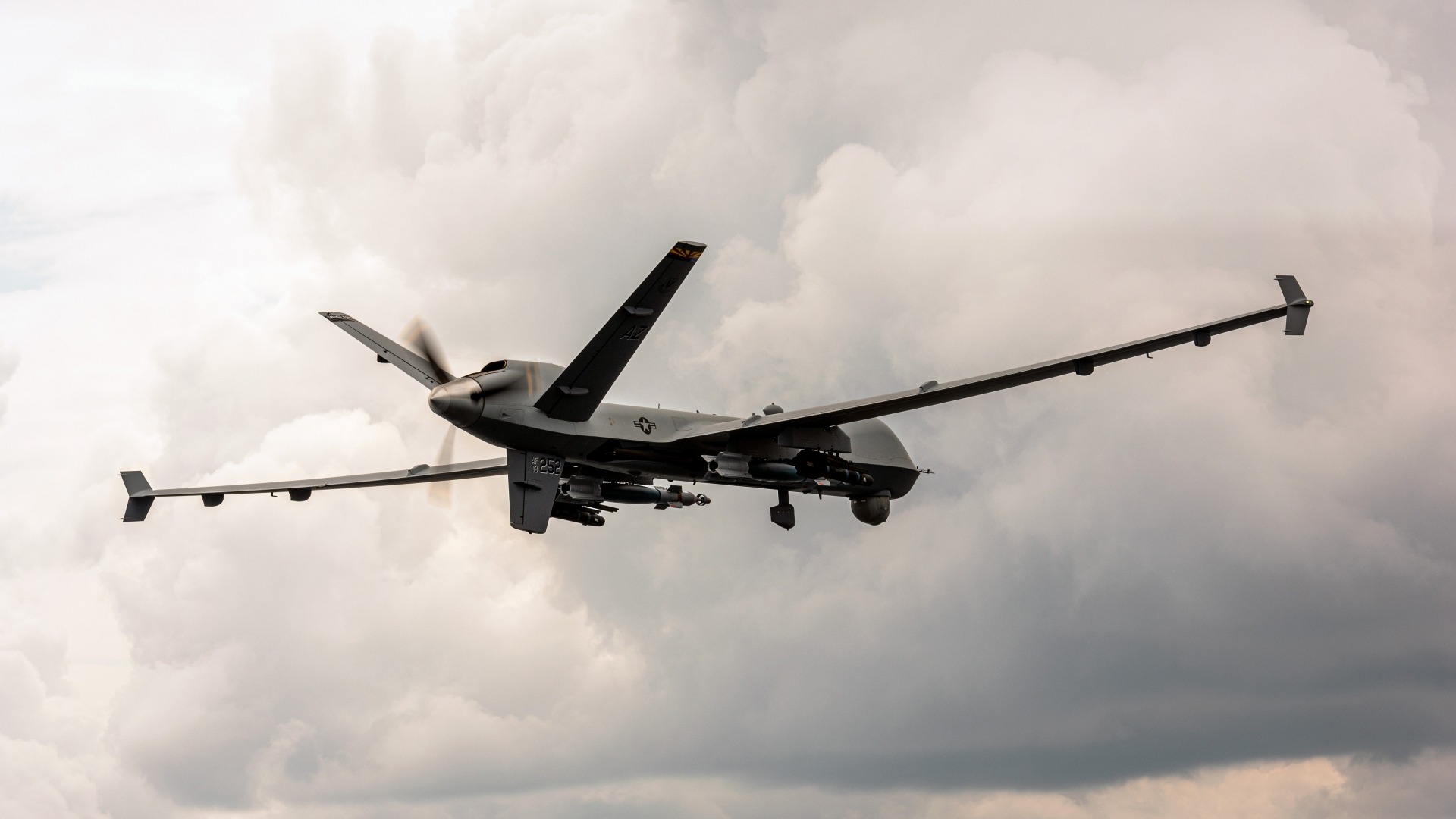 Wallpaper clouds, drone, grey background