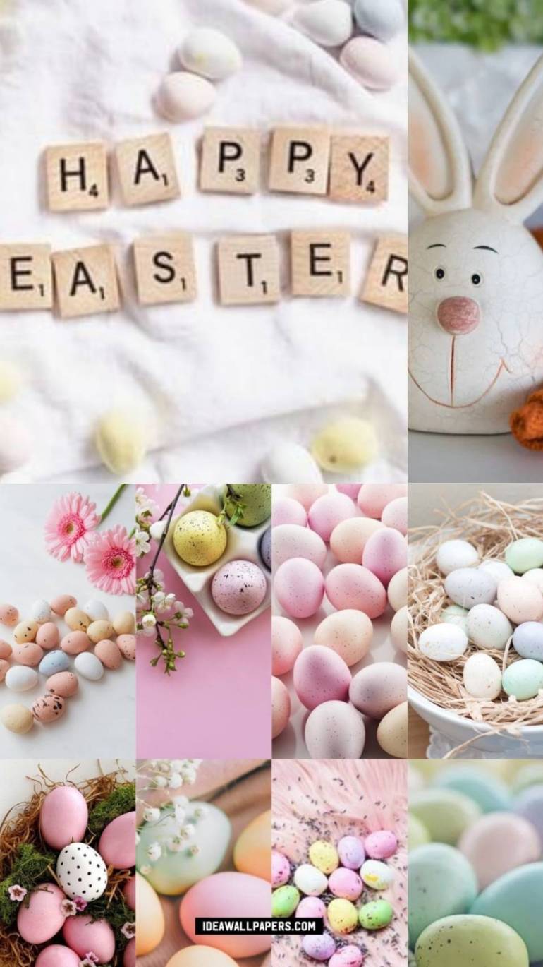 Happy Easter Collage Wallpaper Aesthetic For Phone Wallpaper
