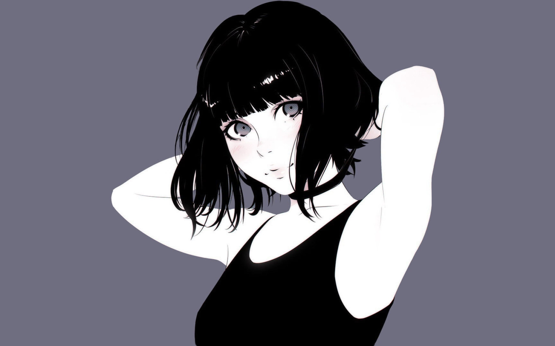 Wallpaper Girl Wearing Choker And Sleeveless Top Character • Wallpaper For You