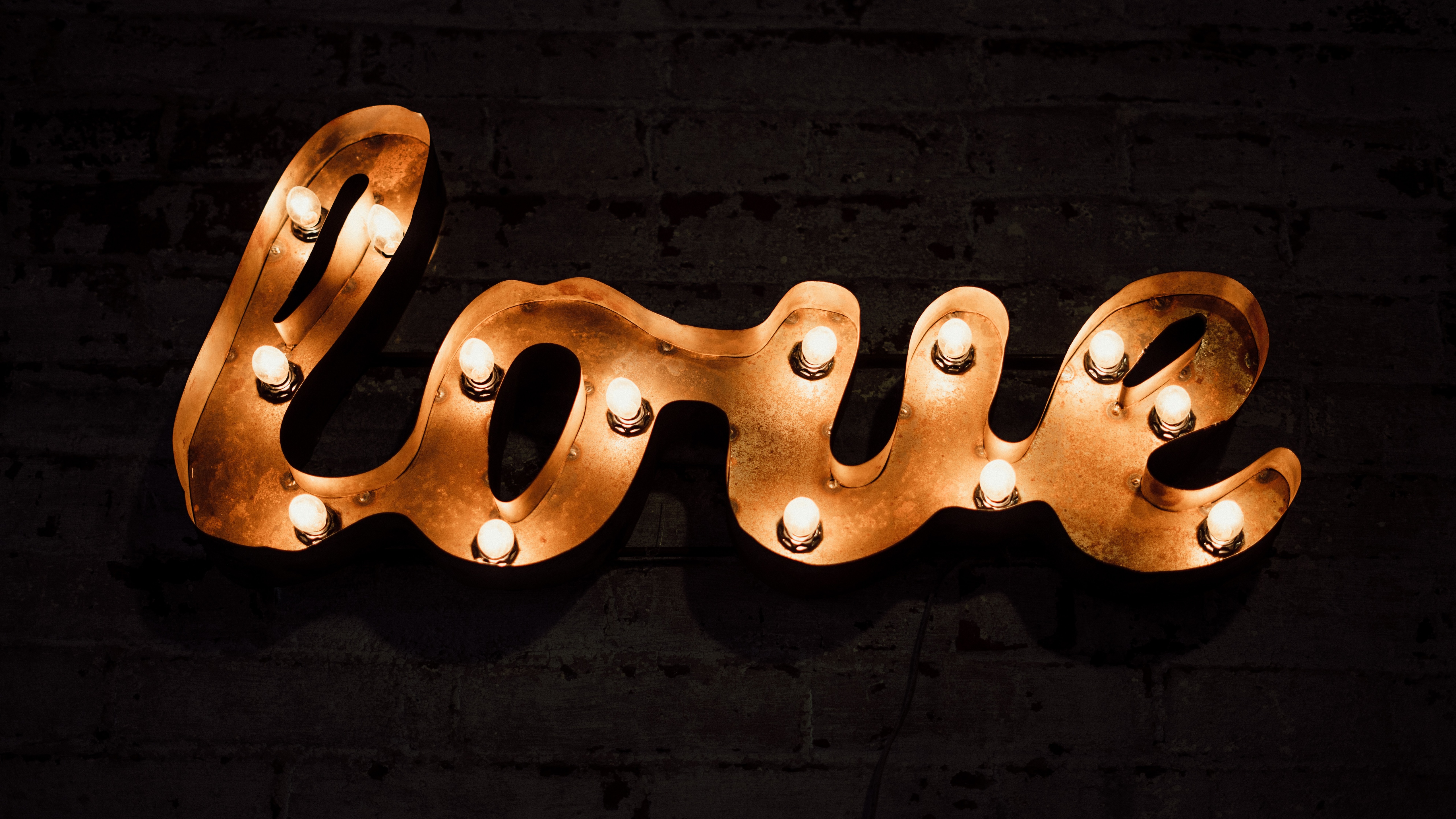 Love text Wallpaper 4K, Sign board, Dark background, 5K, 8K, Love