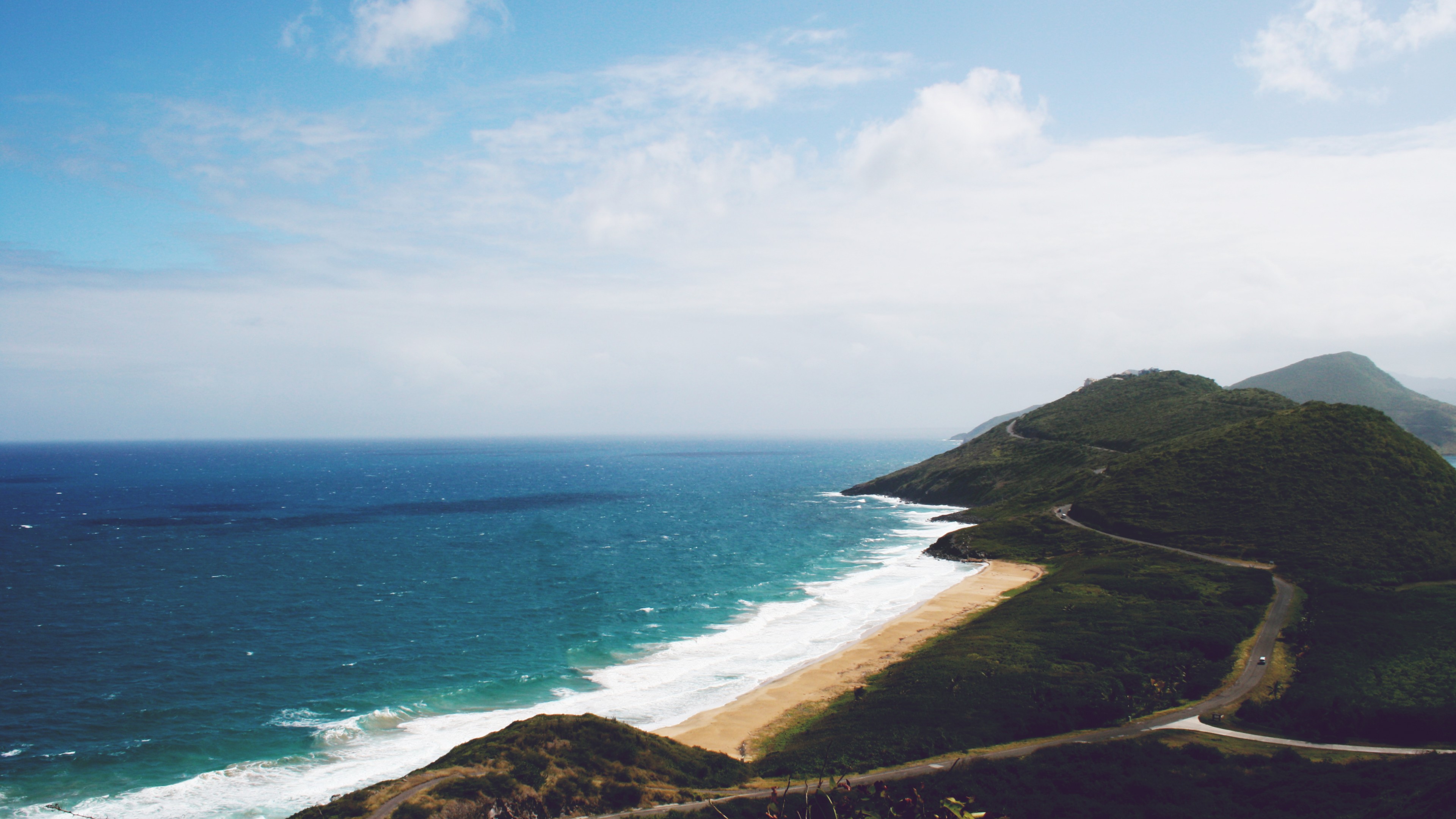 Wallpaper St. Kitts, 5k, 4k wallpaper, Nevis, Caribbean, shore, sky, Nature