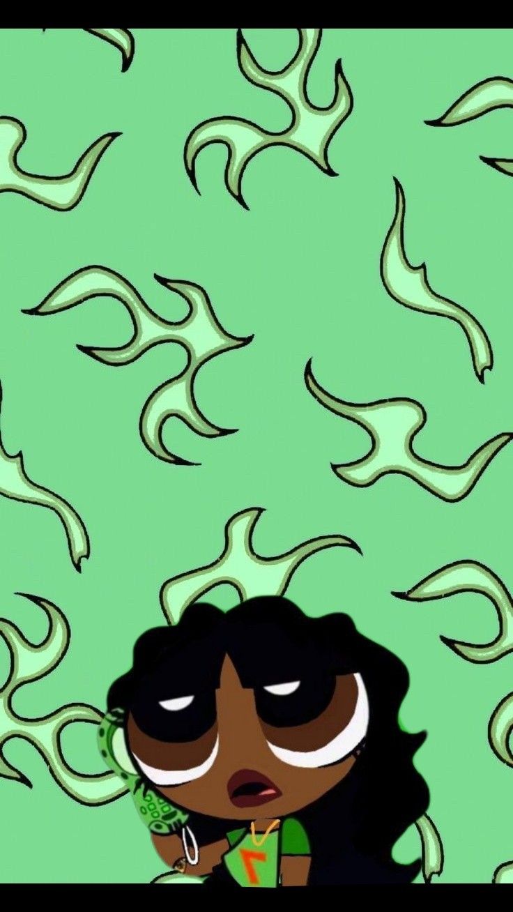 Black Girl Cartoon Wallpaper