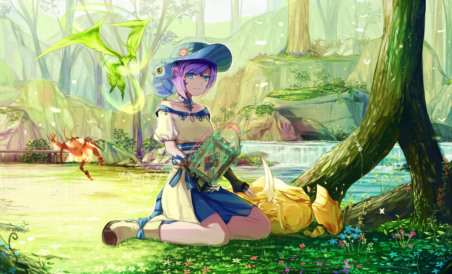Wallpaper Magic Spell, Landscape, Scenic, Final Fantasy Xiv, Anime Style Games, Anime Girl:1920x1166