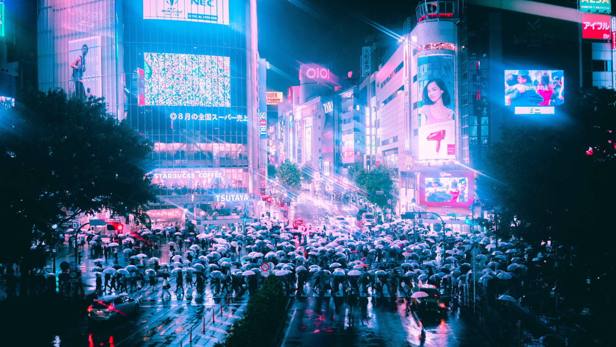 Neon Wallpaper, Rain, Japan, Night, Urban, Tokyo, Cyberpunk • Wallpaper For You