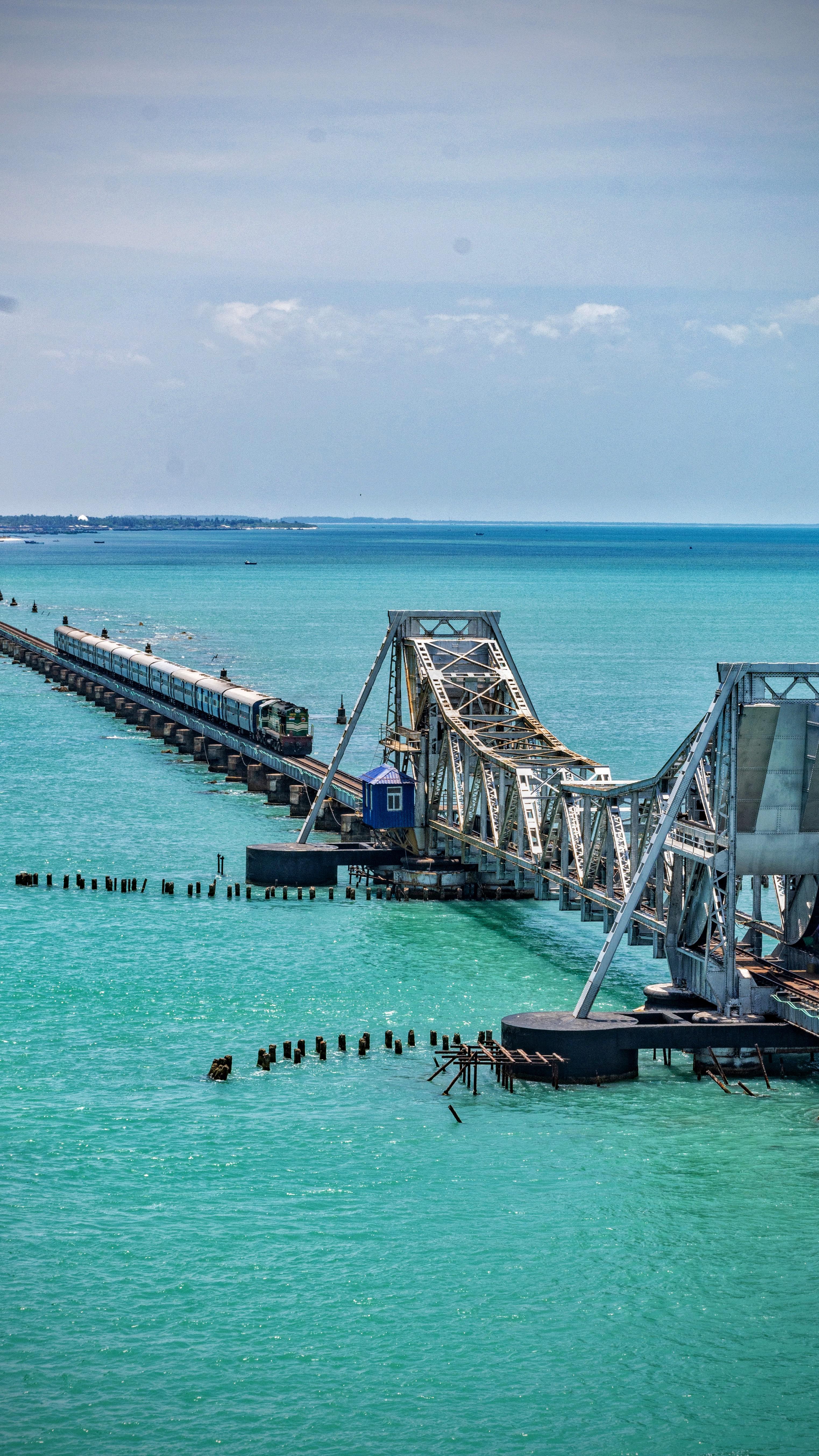 The famous Pamban bridge of Rameswaram, TN