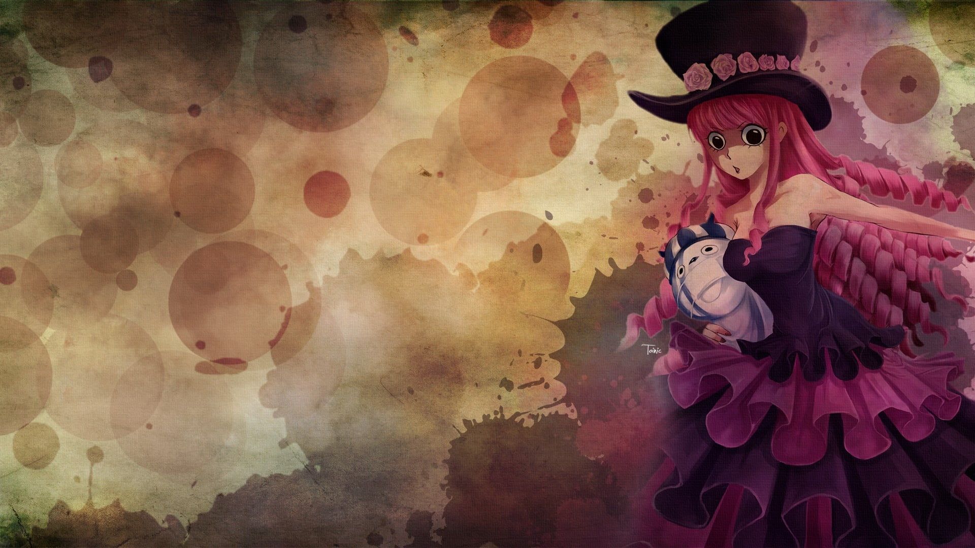 female anime character in black and pink dress wallpaper One Piece #Perona anime girls funny hats #hat. Anime wallpaper, Anime wallpaper 1920x1080, Anime image