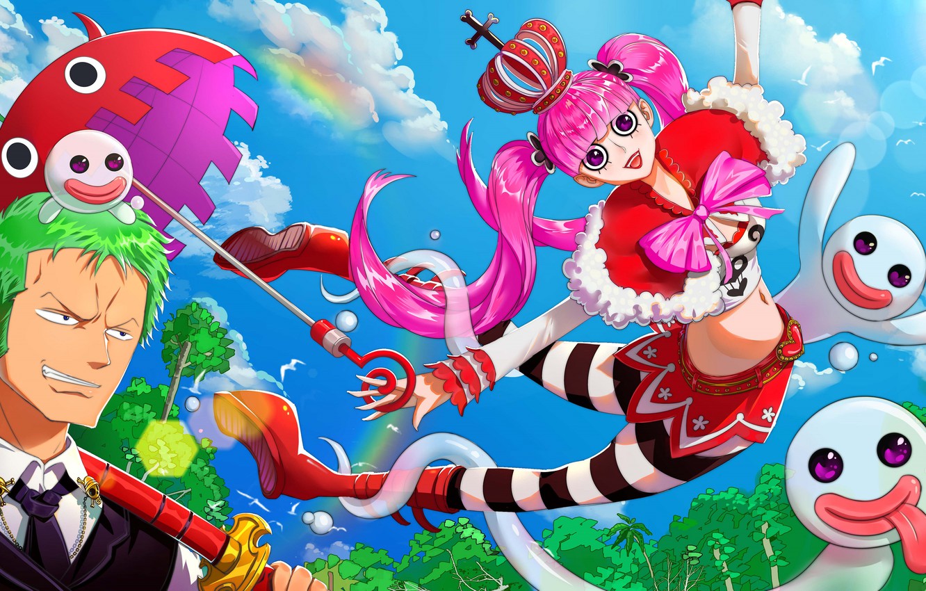 Wallpaper girl, umbrella, guys, One Piece image for desktop, section сёнэн