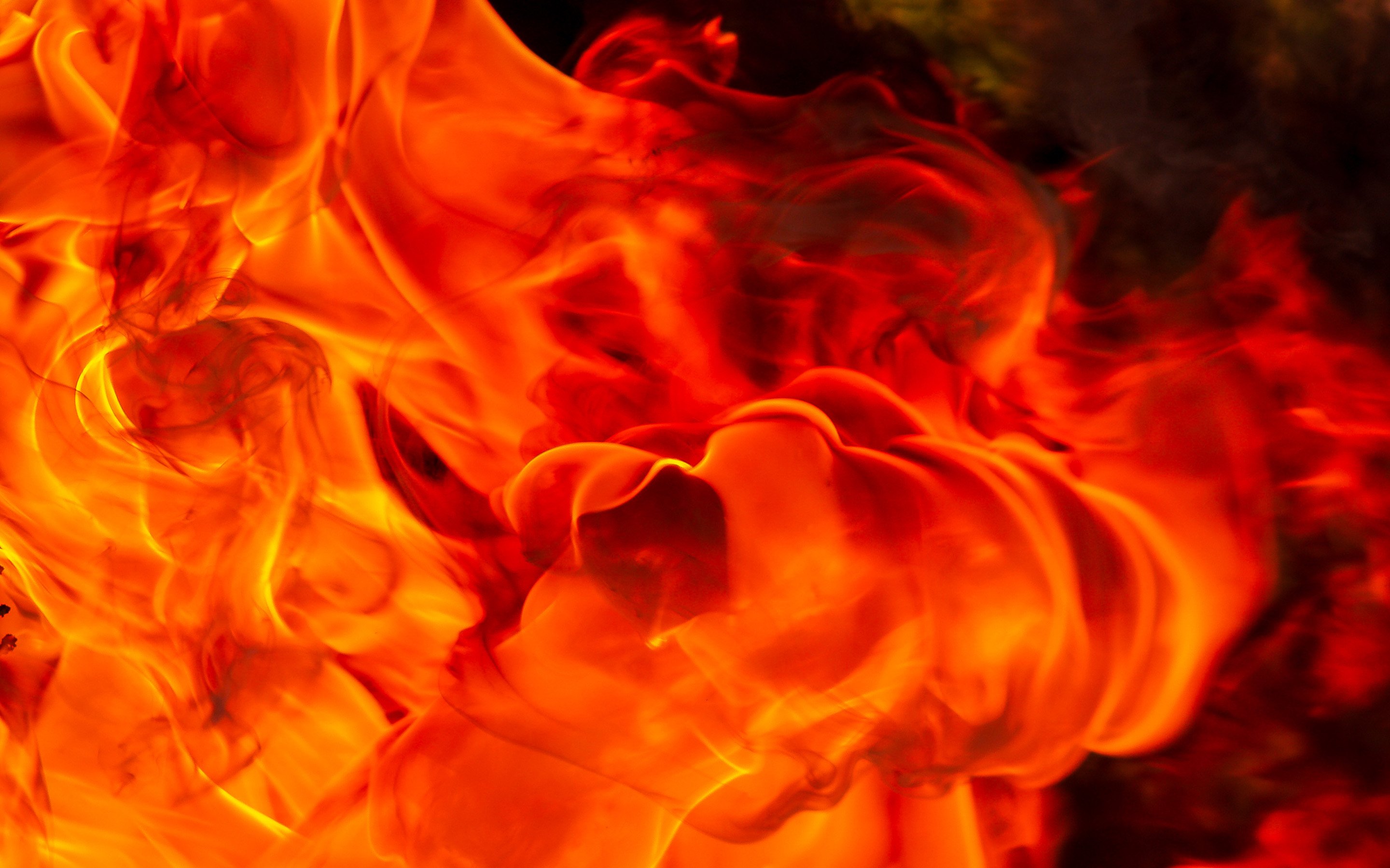 Download Wallpaper Fire Flames, Close Up, Orange Flames, Macro, Bonfire, Orange Fire Texture, Flames Of Fire For Desktop With Resolution 2880x1800. High Quality HD Picture Wallpaper