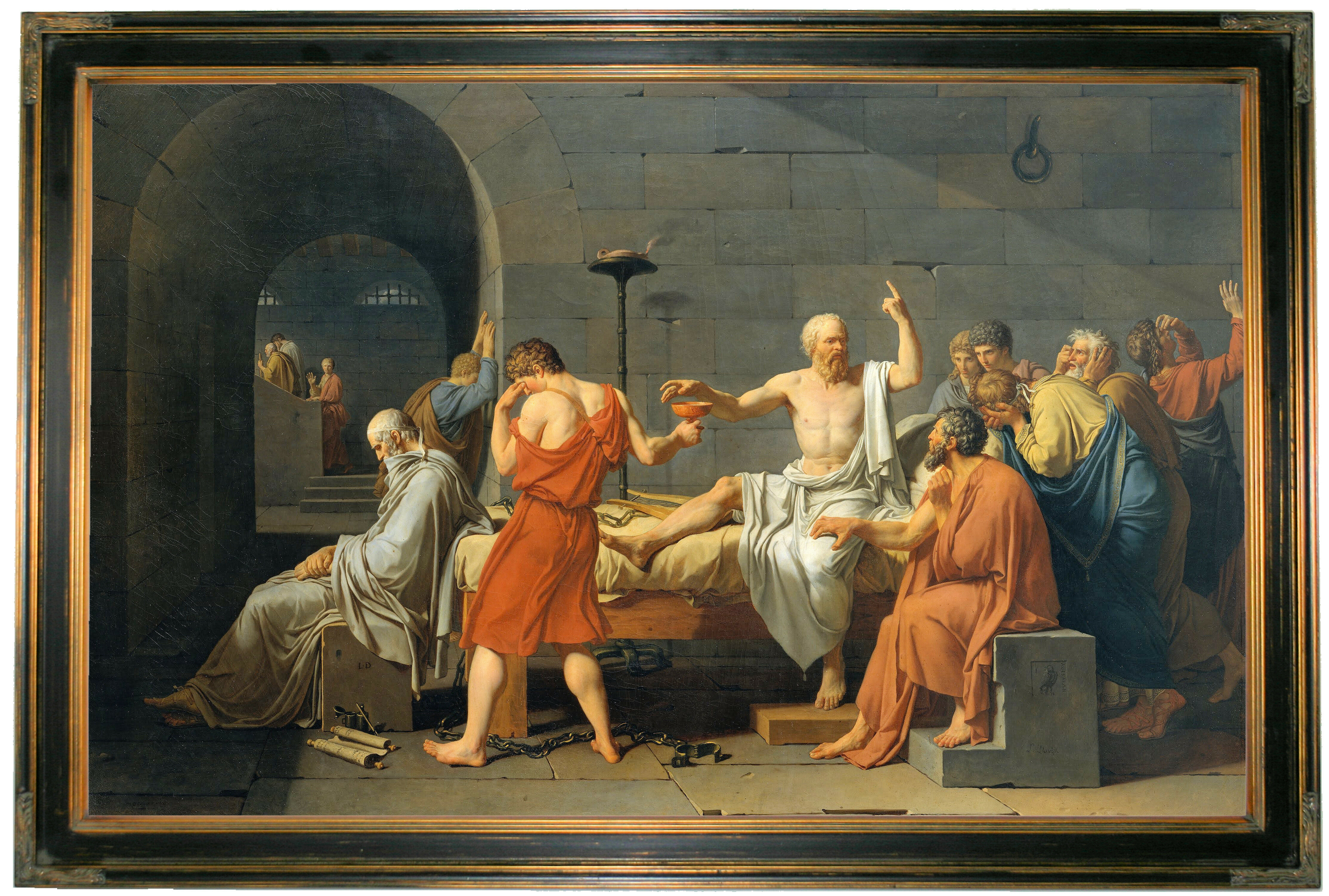Historic Art Gallery The Death Of Socrates 1787 By Jacques Louis David Frame Print On Canvas