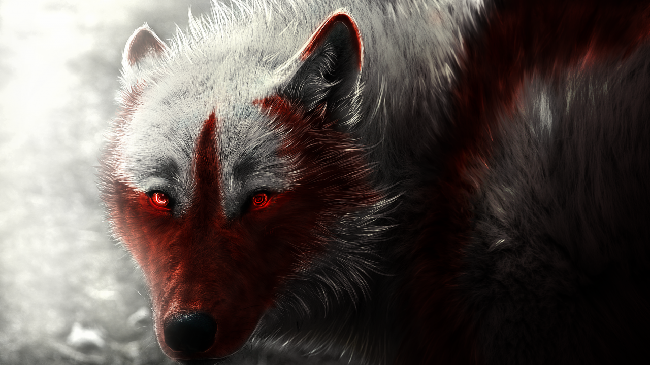 White Wolf Red Eyes