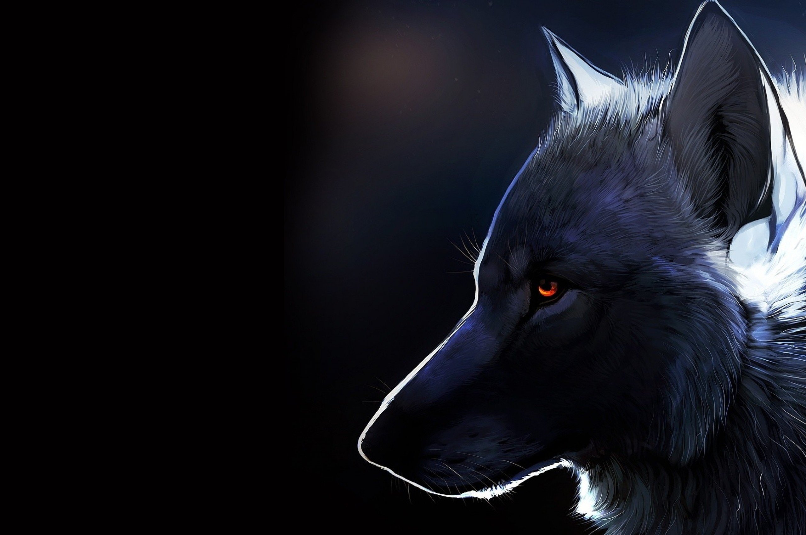 Wolf, Profile View, Majestic, Red Eyes, Furry Cover Photo Wolves