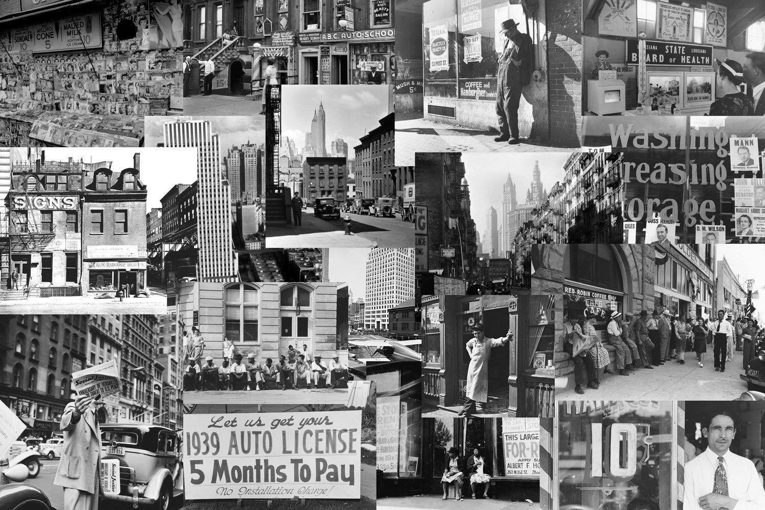 Vintage New York Collage Wallpaper Mural