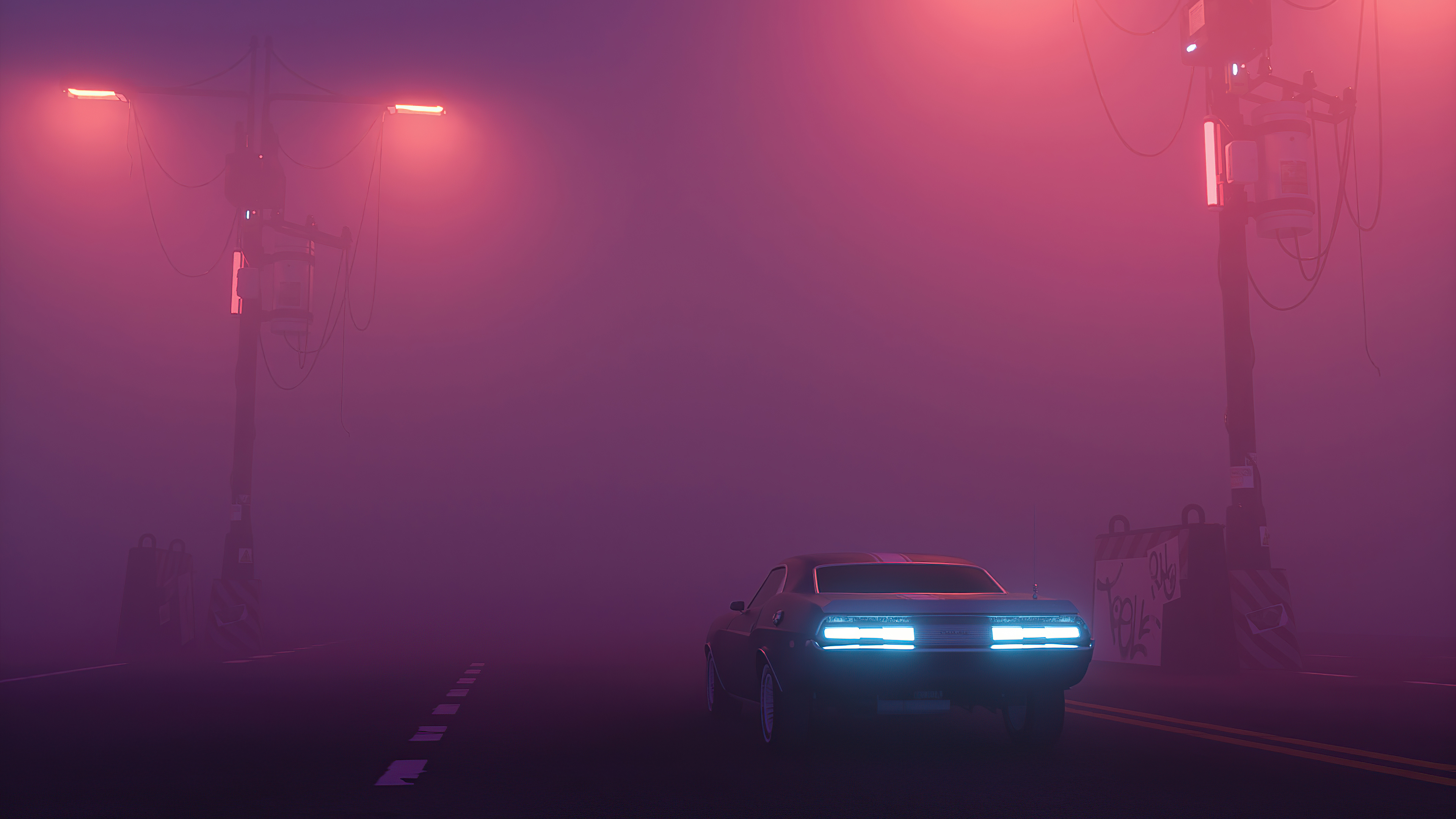 Wallpaper 4k Foggy Road Car 4k Wallpaper
