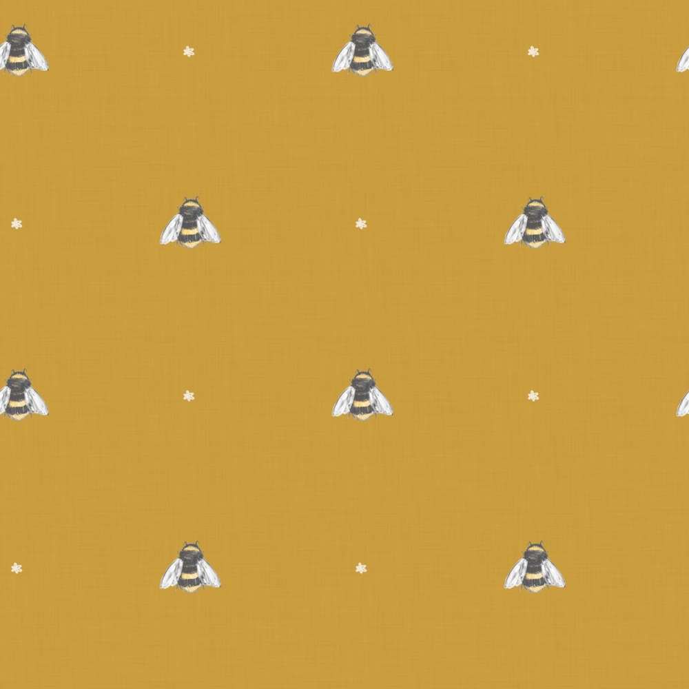Bumble Bee wallpaper in mustard. I Love Wallpaper