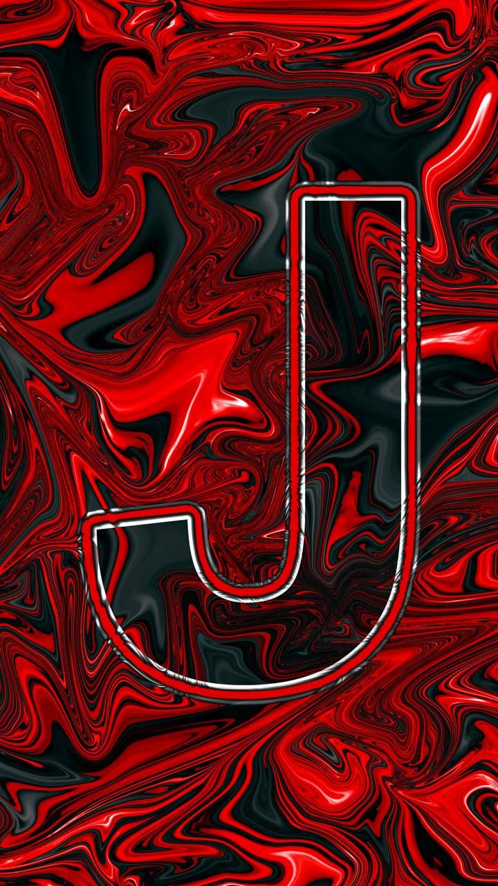 Letter J red black wallpaper by Milos. Red and black wallpaper, Black wallpaper, Phone wallpaper