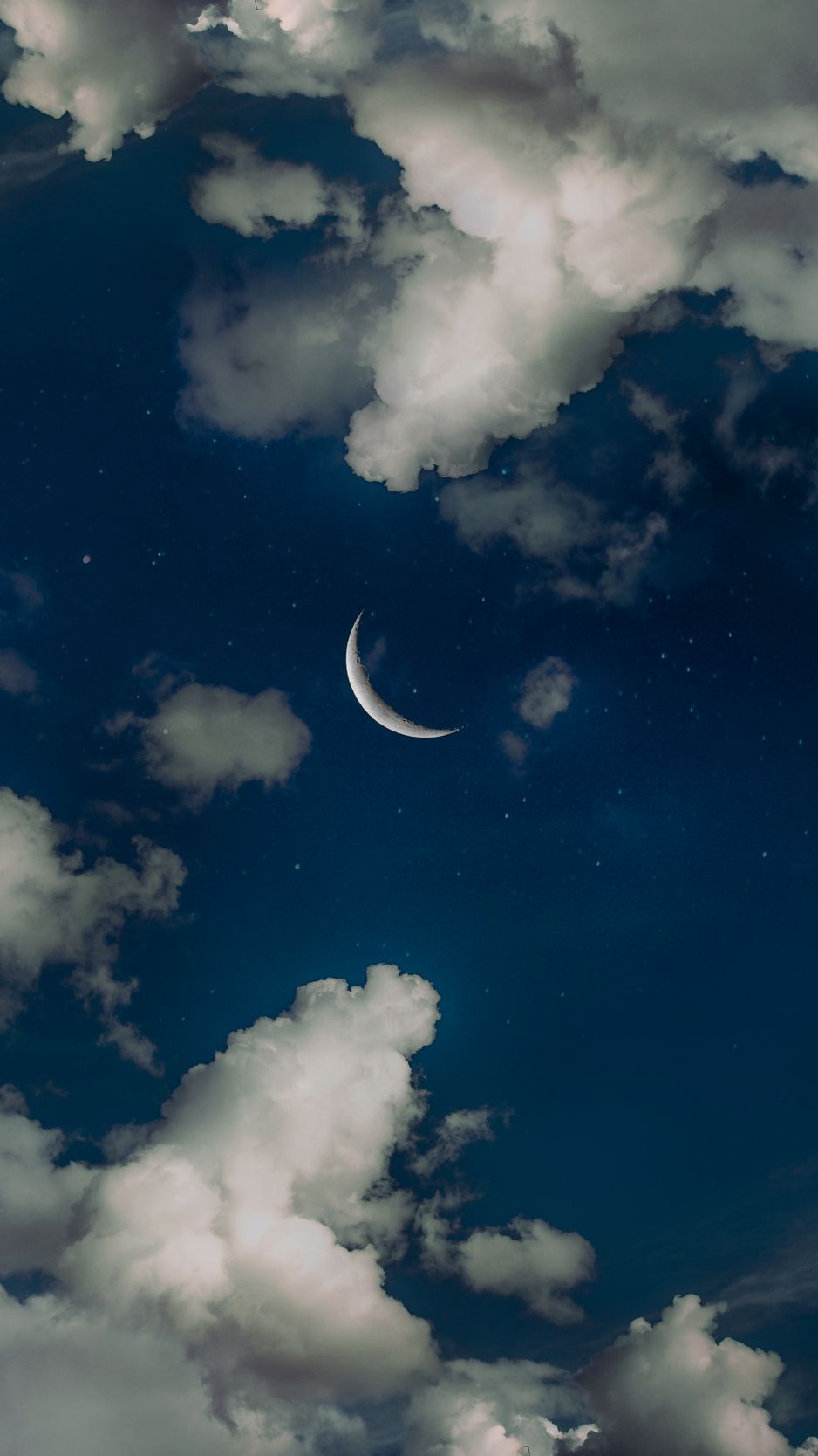 Download Wallpaper 938x1668 Sky, Moon, Clouds, Stars, Night Iphone 8 7 6s 6 For Parallax HD Background